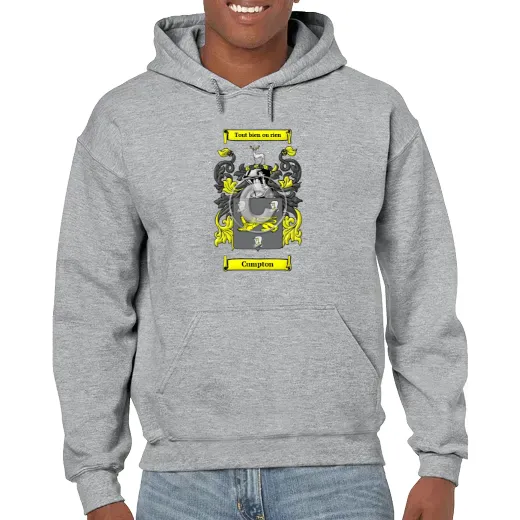 Cumpton Grey Unisex Coat of Arms Hooded Sweatshirt