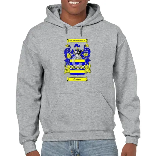 Curtyss Grey Unisex Coat of Arms Hooded Sweatshirt