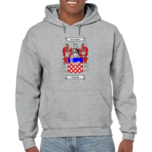 Curvine Grey Unisex Coat of Arms Hooded Sweatshirt