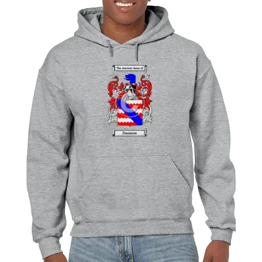 Damrow Grey Unisex Coat of Arms Hooded Sweatshirt