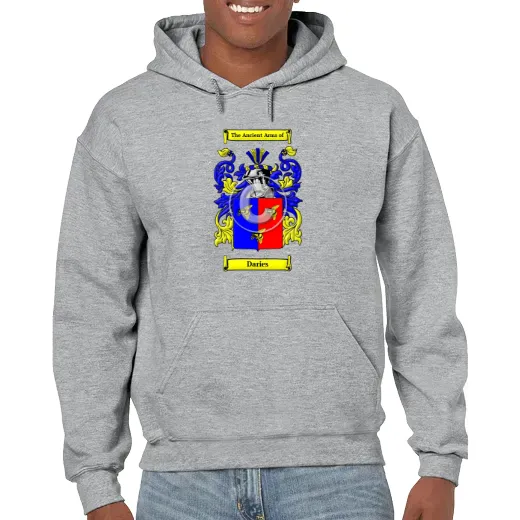 Daries Grey Unisex Coat of Arms Hooded Sweatshirt