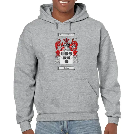 De foy Grey Unisex Coat of Arms Hooded Sweatshirt