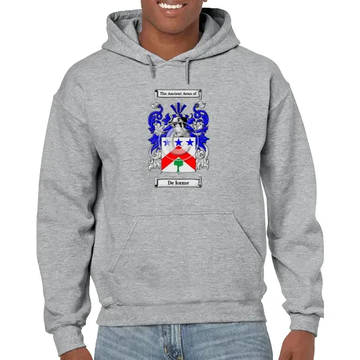 De lorme Grey Unisex Coat of Arms Hooded Sweatshirt