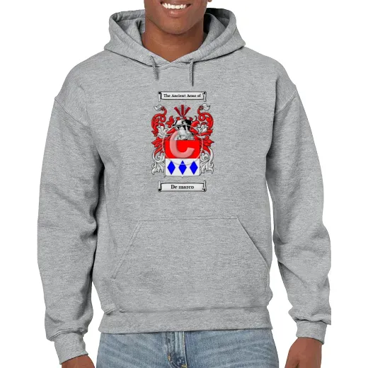 De marco Grey Unisex Coat of Arms Hooded Sweatshirt