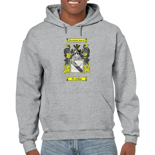 De zuñiga Grey Unisex Coat of Arms Hooded Sweatshirt