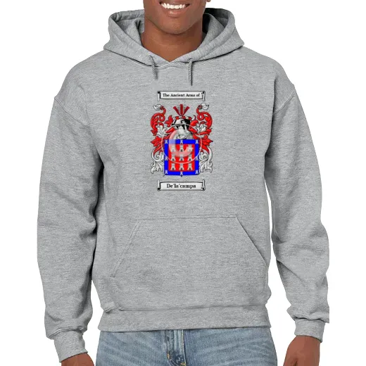 De'la'campa Grey Unisex Coat of Arms Hooded Sweatshirt
