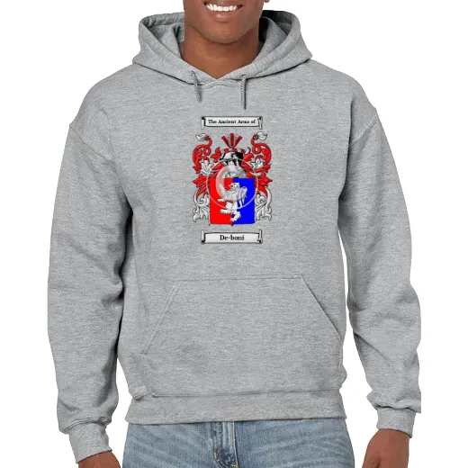 De-boni Grey Unisex Coat of Arms Hooded Sweatshirt