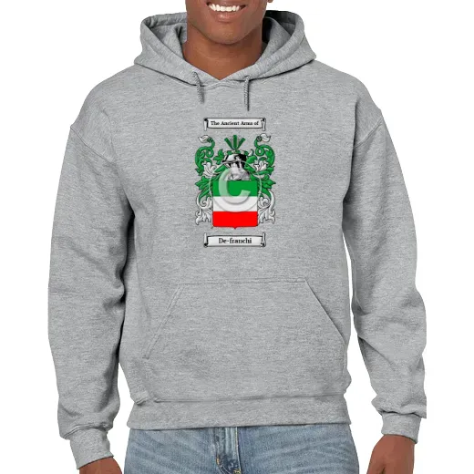 De-franchi Grey Unisex Coat of Arms Hooded Sweatshirt