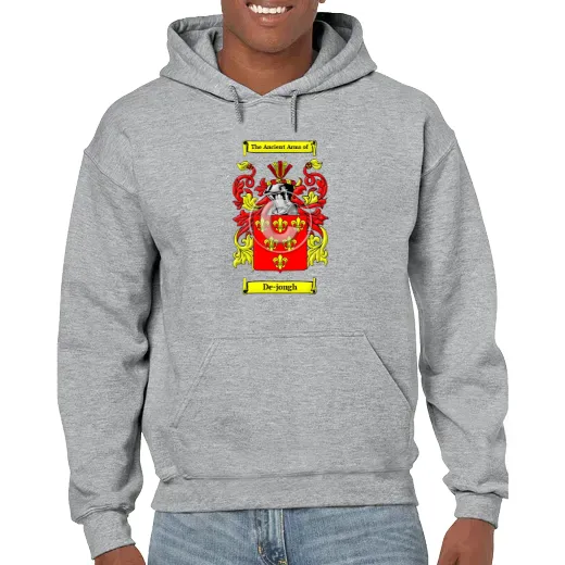 De-jongh Grey Unisex Coat of Arms Hooded Sweatshirt
