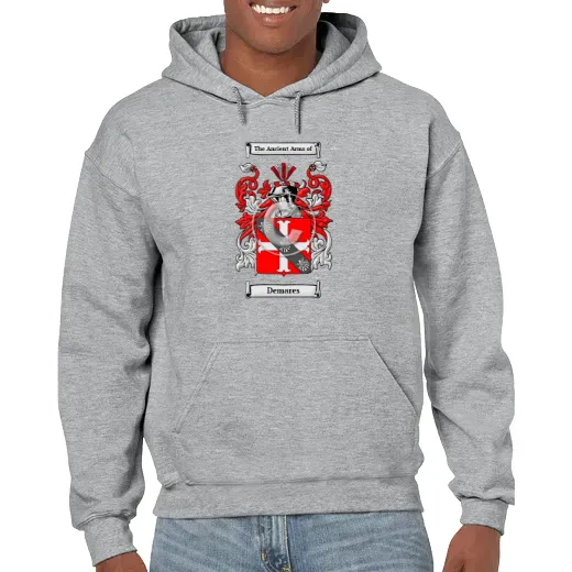 Demares Grey Unisex Coat of Arms Hooded Sweatshirt
