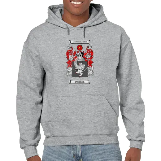 Desimon Grey Unisex Coat of Arms Hooded Sweatshirt