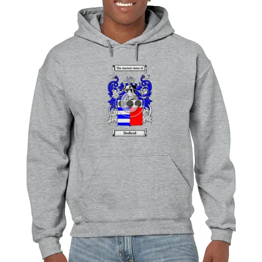 Dodwal Grey Unisex Coat of Arms Hooded Sweatshirt