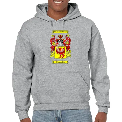 Draganich Grey Unisex Coat of Arms Hooded Sweatshirt