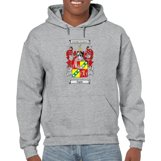 Eagin Grey Unisex Coat of Arms Hooded Sweatshirt
