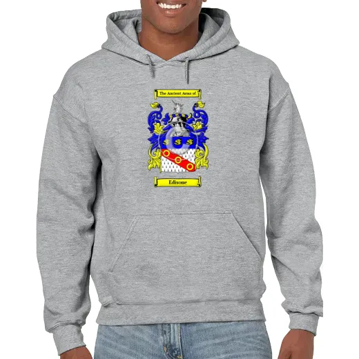 Edisone Grey Unisex Coat of Arms Hooded Sweatshirt