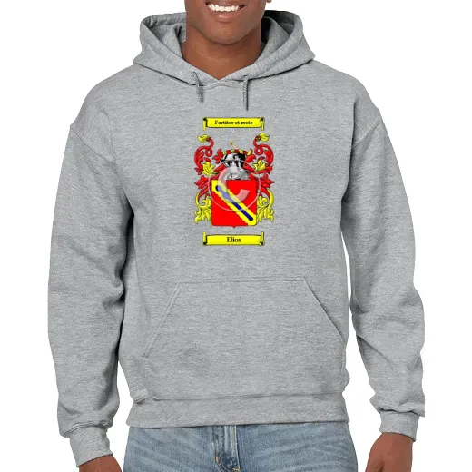 Elios Grey Unisex Coat of Arms Hooded Sweatshirt