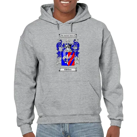 Ellefsen Grey Unisex Coat of Arms Hooded Sweatshirt