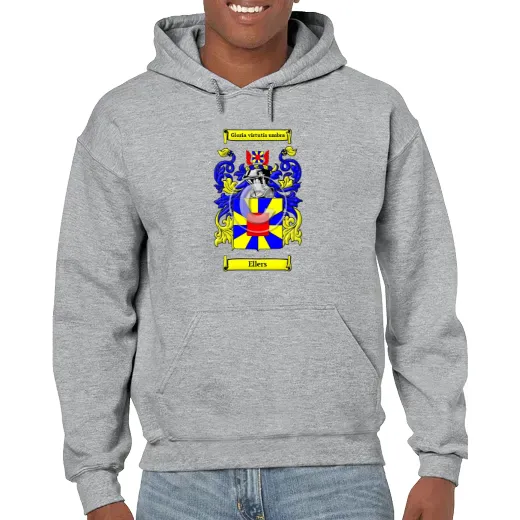 Ellers Grey Unisex Coat of Arms Hooded Sweatshirt