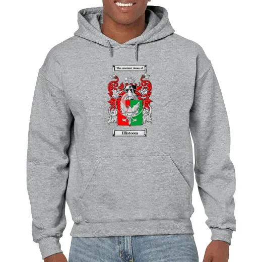 Ellistoom Grey Unisex Coat of Arms Hooded Sweatshirt