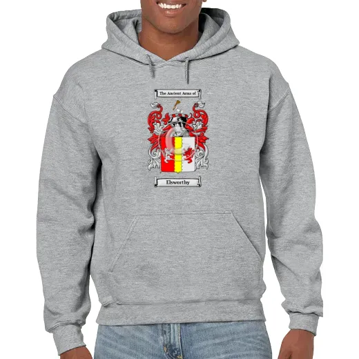 Elsworthy Grey Unisex Coat of Arms Hooded Sweatshirt