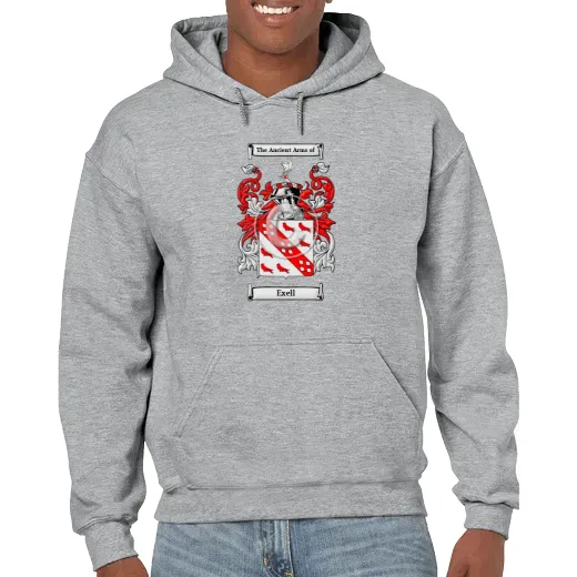 Exell Grey Unisex Coat of Arms Hooded Sweatshirt