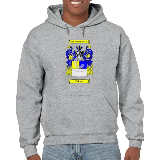 Falcieri Grey Unisex Coat of Arms Hooded Sweatshirt