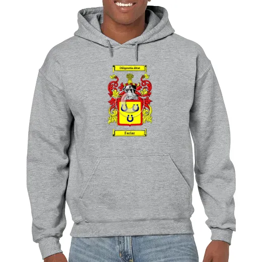 Fariar Grey Unisex Coat of Arms Hooded Sweatshirt