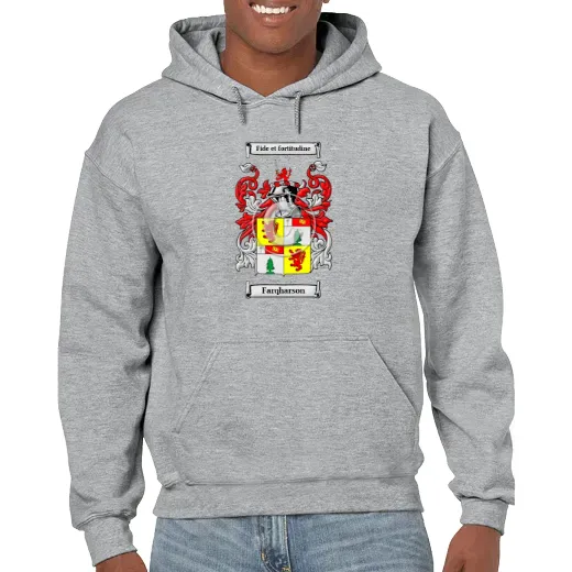 Farqharson Grey Unisex Coat of Arms Hooded Sweatshirt