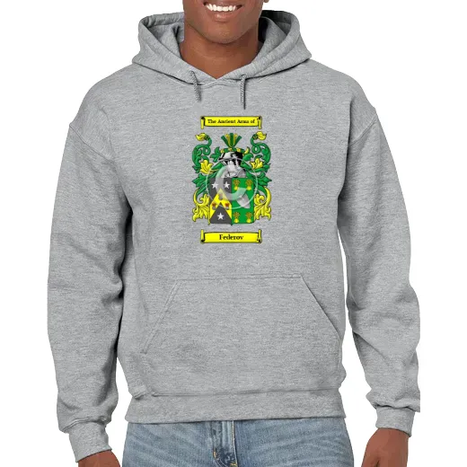 Federov Grey Unisex Coat of Arms Hooded Sweatshirt