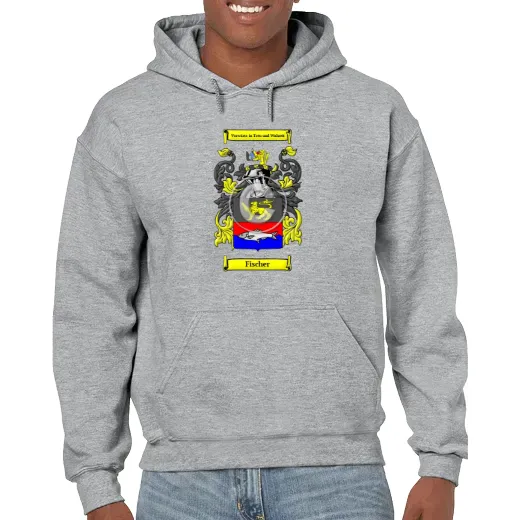 Fischer Grey Unisex Coat of Arms Hooded Sweatshirt