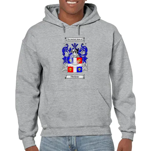 Floriano Grey Unisex Coat of Arms Hooded Sweatshirt