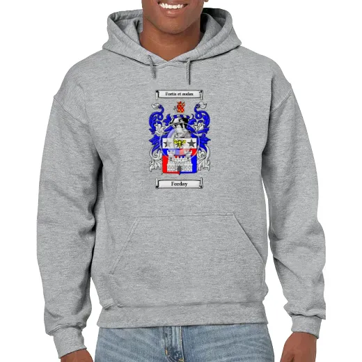 Forday Grey Unisex Coat of Arms Hooded Sweatshirt