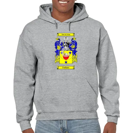 Forkner Grey Unisex Coat of Arms Hooded Sweatshirt