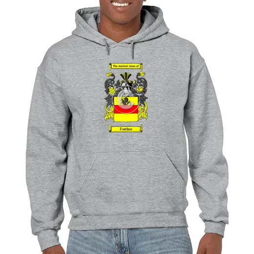 Fortino Grey Unisex Coat of Arms Hooded Sweatshirt
