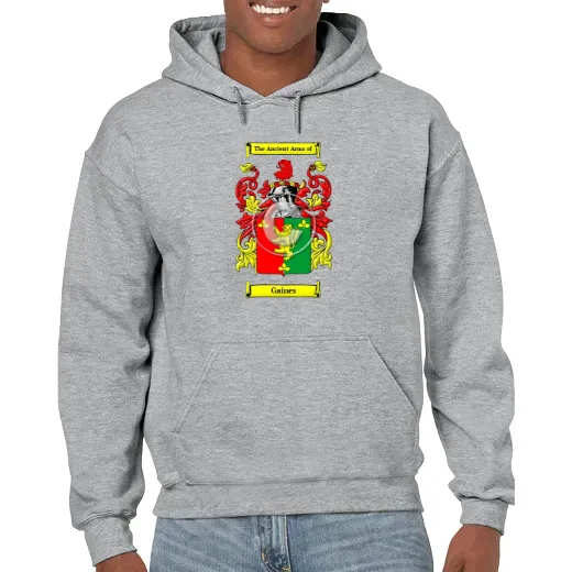 Gaines Grey Unisex Coat of Arms Hooded Sweatshirt