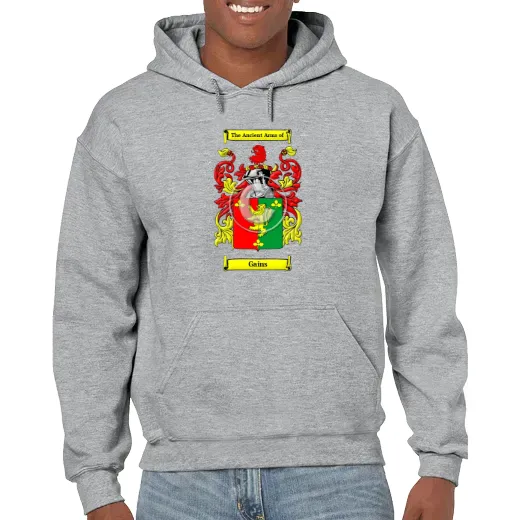 Gains Grey Unisex Coat of Arms Hooded Sweatshirt