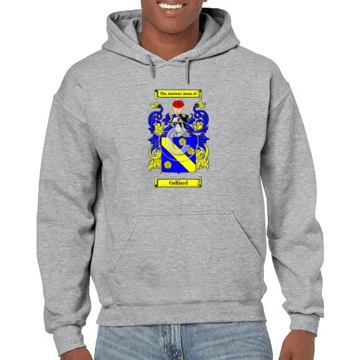 Galliard Grey Unisex Coat of Arms Hooded Sweatshirt