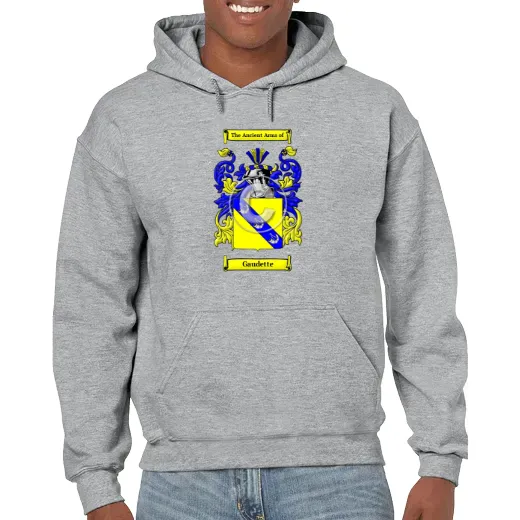 Gaudette Grey Unisex Coat of Arms Hooded Sweatshirt