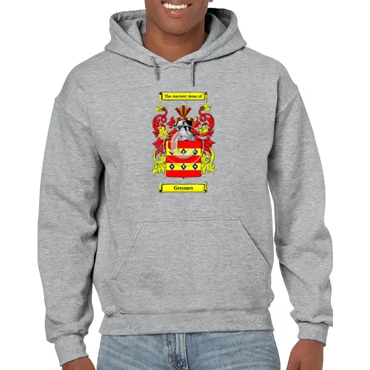 Gerones Grey Unisex Coat of Arms Hooded Sweatshirt