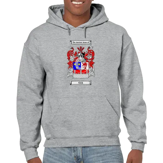 Gisk Grey Unisex Coat of Arms Hooded Sweatshirt