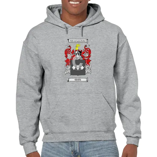 Givith Grey Unisex Coat of Arms Hooded Sweatshirt