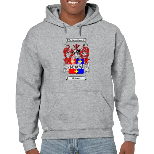 Godseul Grey Unisex Coat of Arms Hooded Sweatshirt