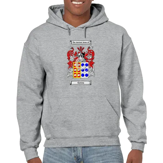 Govea Grey Unisex Coat of Arms Hooded Sweatshirt