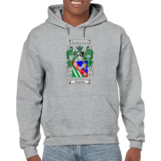 Gregorini Grey Unisex Coat of Arms Hooded Sweatshirt