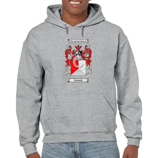 Grocock Grey Unisex Coat of Arms Hooded Sweatshirt