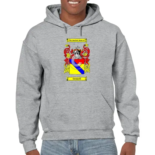 Grumell Grey Unisex Coat of Arms Hooded Sweatshirt