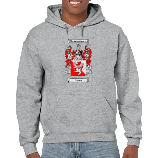 Haines Grey Unisex Coat of Arms Hooded Sweatshirt