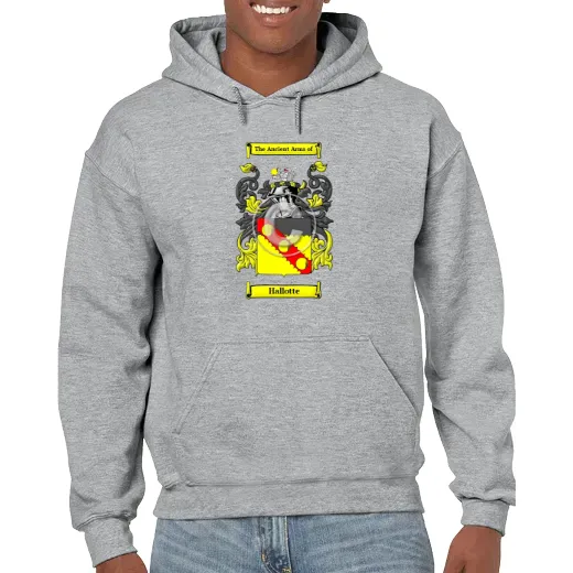 Hallotte Grey Unisex Coat of Arms Hooded Sweatshirt