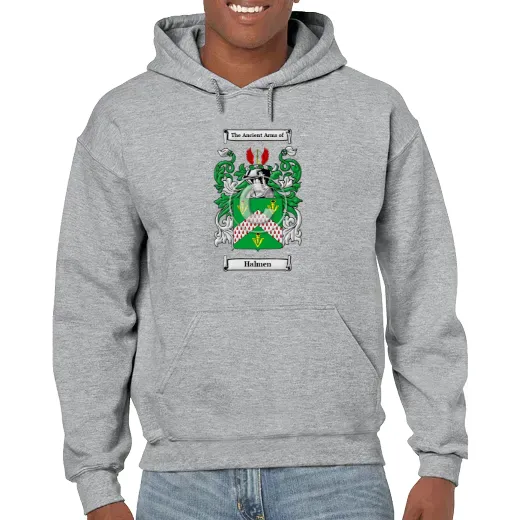 Halmen Grey Unisex Coat of Arms Hooded Sweatshirt
