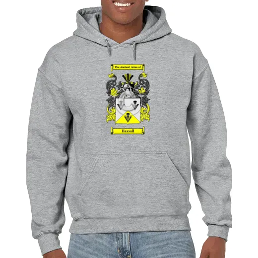 Hassall Grey Unisex Coat of Arms Hooded Sweatshirt